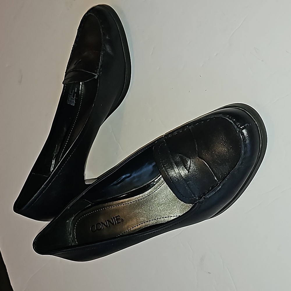 Vtg Connie Pennywise Oxford Heels Womens Sz 9 Black Academia Librarian VGC